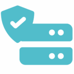 Ikon for Managed Services med integreret sikkerhedsskjold og flueben, der symboliserer sikkerhed og drift som service